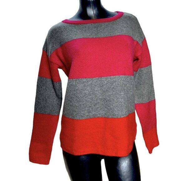 C&C California Color Block Striped Crewneck Long Sleeve Pullover Sweater (NWT) - Picture 1 of 4